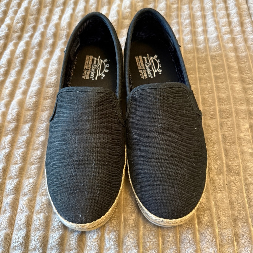 Black Bobs by Sketchers Slip-On Canvas Shoes